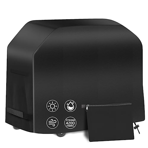 Grillabdeckung Wetterfest, Grill Abdeckhaube 420D Oxford-Stoff Grillhaube Gasgrill, Gasgrill Abdeckung, Abdeckplane Grill, Gasgrill Grillabdeckung, BBQ Abdeckung, Schutzhülle Grill, 147x61x117cm