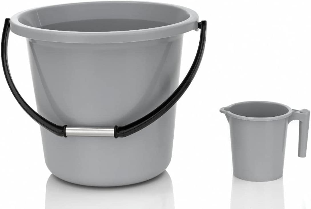 LANKESH ENTERPRISE PLASTICK 18 Bucket & Mug (Gray)