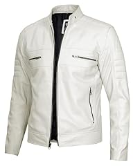 Austin Off White Leather Jacket Men
