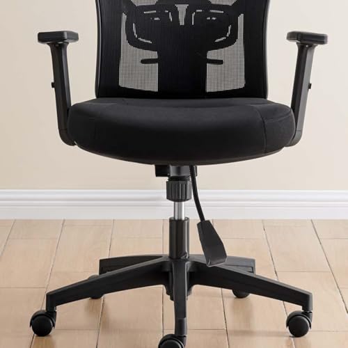 Siège bureau noir réglable dechous avec plaque de fer stable - 6