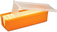 BPA-Free Silicone Butter Keeper with Slicer Blade & Microwave-Safe Lid - Fresh Butter Storage Dish (Orange)