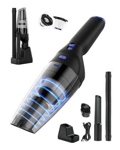 Trongle Handheld Vacuum Cleaner Cordless, 10000Pa Rechargeable Portable Car Hoovers Powerful with 2 HEPA Filters and 3 Cleaning Nozzles, High Power Car Vacuum Cleaner for Pet Hair, Car, Home Trongle Handheld Vacuum Cleaner Cordless, 10000Pa Rechargeable Portable Car Hoovers Powerful with 2 HEPA Filters and 3 Cleaning Nozzles, High Power Car Vacuum Cleaner for Pet Hair, Car, Home