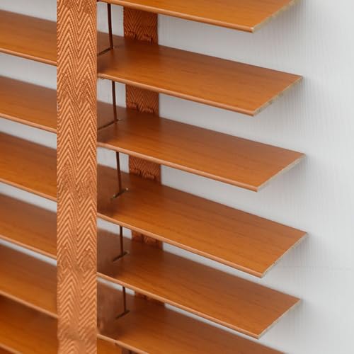 Persianas Venecianas De Madera Maciza Persianas Venecianas Horizontales Lamas de 50mm Persianas Horizontales W 30~160cm × H 60~280cm para Interior/Exterior(Brown Walnut)