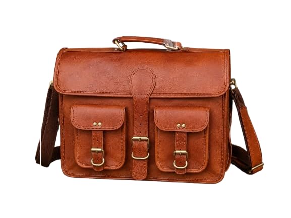 Morgan Bags Genuine Leather Messenger Bag for Men | 18 x 12 x 4 Inch Laptop Office Briefcase | Fits Up to 15.6 Inch Laptop | Vintage Business Shoulder Satchel | Multiple Compartments-image-37