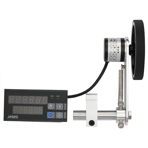 Digital Length Meter Counter Mechanical Length Counter Measured in Feet Inches Meter Yard with Alarm Function 0-999999