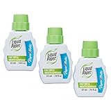 Paper Mate Liquid Paper Correction Fluid, Fast Dry & Smooth Coverage, White, Pack of 3