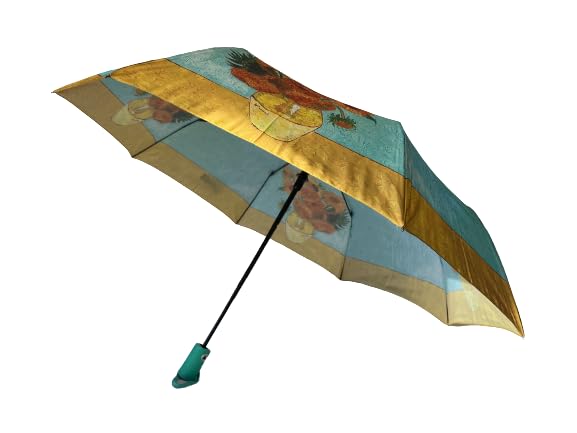 Goods4good Paraguas Pintura Van Gogh Girasoles Automático Anti Viento Mujer/Hombre 60cm