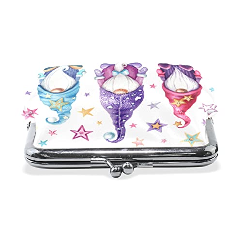 Scandinavian Gnomes Colorful Easter Day Women Leather Mini Buckle Coin Purse, Clasp Kiss Lock Closure Card Key Change Wallet For Women Girls Men Girl #TOP1