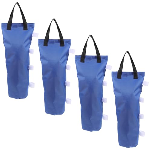 Angoily Juego de 4 Contrapesos para Sombrillas y Toldos Exteriores Bolsa de Arena de Tela Oxford Resistente Plegable y Fácil de Llenar Agua o Arena Tamaño 22X50 CM Azul