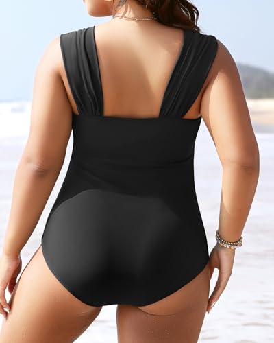 Aqua Eve Plus Size Tummy Control Women's One-Piece Swimsuit