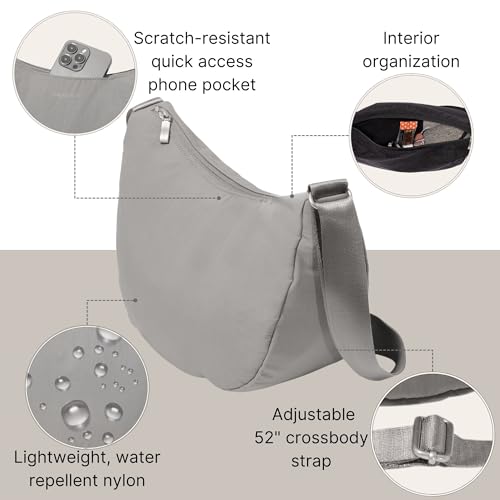 Image of Baggallini Swift Crescent Crossbody Bag for Women - Lightweight 12 inchx8 inch Travel Purse Handbag