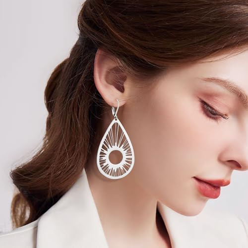 Boucles d'oreilles en forme de goutte REELMAR géométriques irisées anti-ternissement - 3
