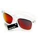 Flat Matte Reflective Flash Color Lens Large Horn Rimmed Style Sunglasses - UV400 (Frost Crimson)
