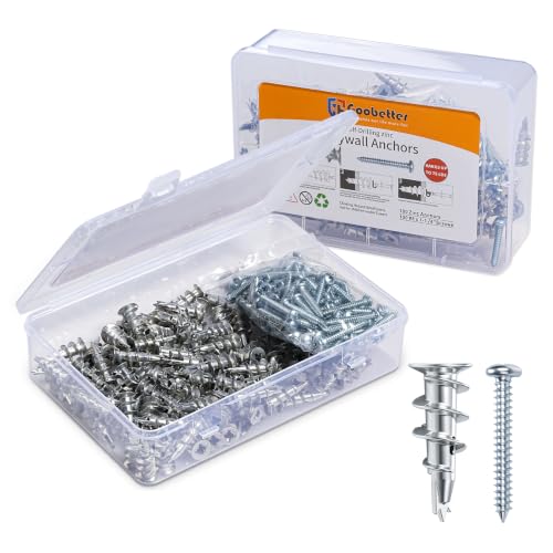 GOOBETTER 200 Pcs Drywall Anchors and Screws Kit
