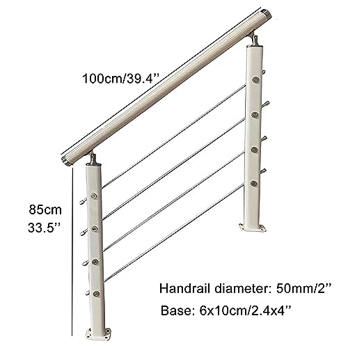 Rampe d'escalier extérieure stable de 100 cm avec kit de fixation complet - 4