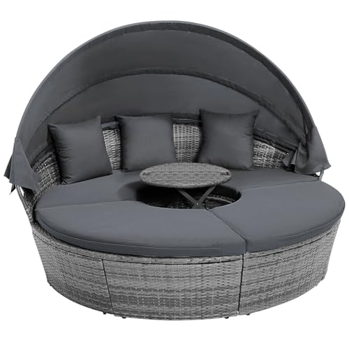RELAX4LIFE Round Outdoor Daybed...