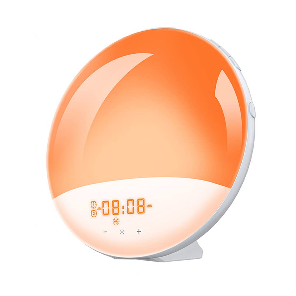 Sunrise Alarm Clock Wake Up Light with Sunrise Simulation, Heavy Sleepers, 8 Nature Sounds & Snooze, FM Radio, 7 Colors, Sleep Aid Digital Alarm Clock for Bedroom, Ideal for Kids & Adults