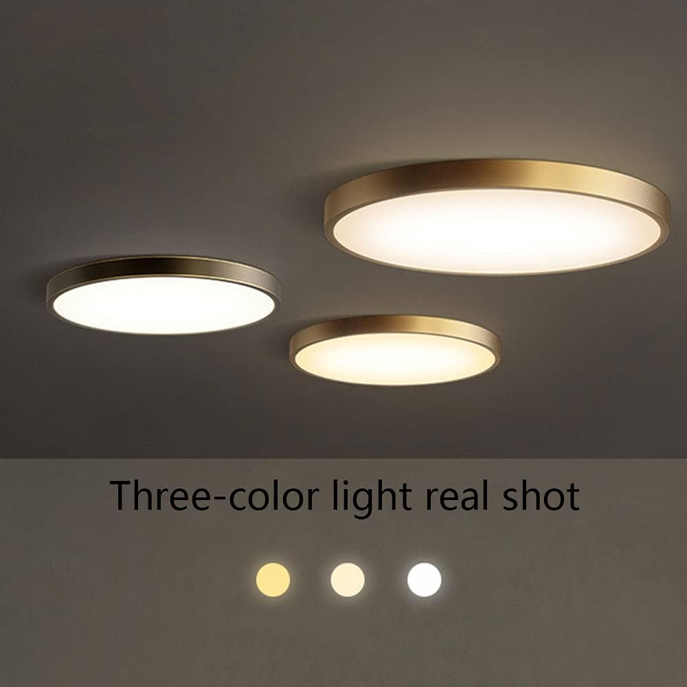 Round Ceiling Light LED Flat Lamp Three-tone Light Energy Saving Ultra-thin 1.5 Inches Close To Ceiling Light Fixtures Corridor Decorative Lighting Modern Minimalist For Bedroom, Study, Living SHUANGZ