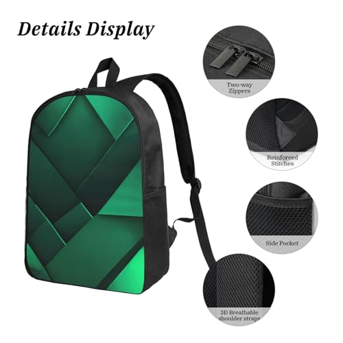 Mochila escolar EdWal de 3 piezas con estampado geométrico negro y dorado bolsa ligera para libros 5