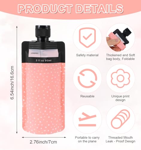 12Pcs Reusable Travel Pouches for Toiletries, 3oz Travel Liquid Pouch, Liquid Bags for Travel for Shampoo & Lotion Organization for Business Trips & Vacation Packing2