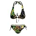 Christmas Ape Man Drinking Beer Women's Bikini Two Piece Swimsuit Sexy Swimwear Halter String Triangle Bathing Suit 2XL