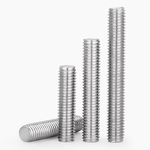 M10 Full Threaded Bar, 304 Stainless Steel Fully Metric Thread Rod Screw Bolt Stud Length 20mm 50mm 100mm 200mm 500mm(M10x40 5pc