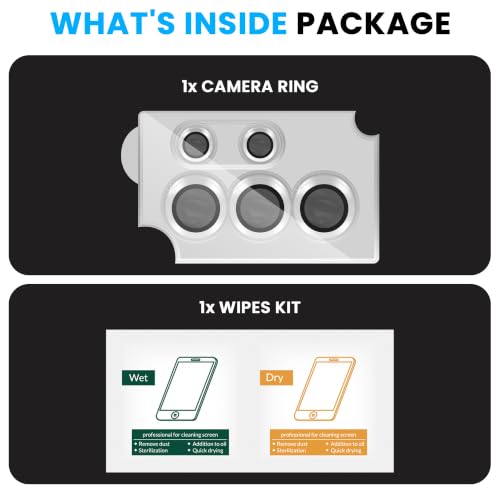 Image of ArmourPro Camera Lens Protector for Samsung Galaxy S24 Ultra with Auto Alignment Installation Frame, AR+AF Coated Tempered Glass Camera Rings, Anti-Scratch, Case Friendly | Silver