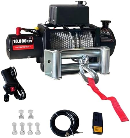 18,800 lb 12V Electric Winch with Wireless Remote Control, Heavy-...