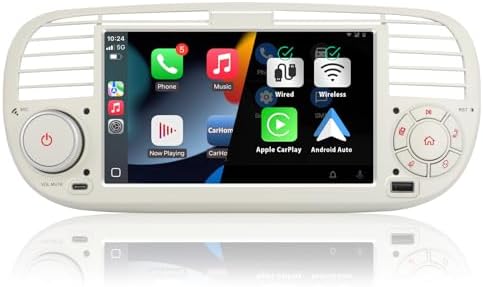 AWESAFE Autoradio voor Fiat 500 2007-2015, Android 13 systeem, 7 inch touchscreen, 2G 32G, ondersteunt GPS navigatie Bluetooth Carplay Android Auto WiFi