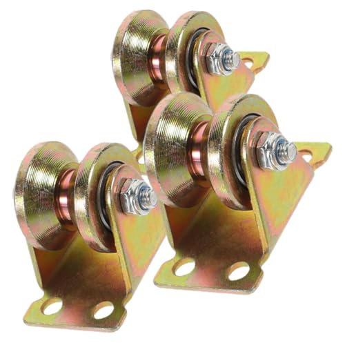 3 ruedas de polea de cable con ranura en V de 32 mm con rodamientos para montaje en techo de elevación pesada, poleas de riel de acero de 1.2 pulgadas de diámetro para suavidad e ili
