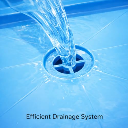 Image of AURAM Dish Drainer Tray Blue - Kitchen Sink Drain Board - Water Drip Tray for Drying Utensils - Durable Plastic Dish Drying Base - Anti-Slip, Easy Clean, Large Capacity
