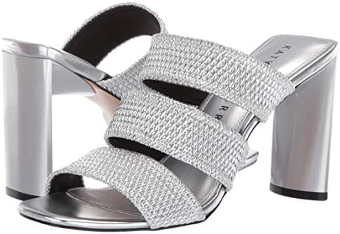 Katy Perry Women's The CALI-Metallic Scrunchie Heeled Sandal, Silver, 5 M Medium US | Image 6