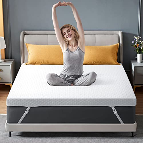 3 Inch Gel Memory Foam Mattress Topper Queen Size, Cooling Mattress Pad For Back Pain, With Removable Bamboo Cover，Bed Topper Soft & Breathable #TOP6