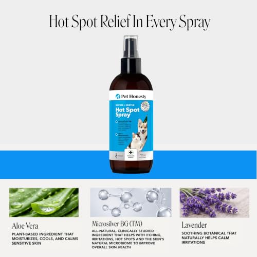 Image of Restore + Soothe Hot Spot Spray for Dogs & Cats - Gentle Dog Skin Spray with Aloe Vera & MicroSilver BG - Soothes Itching, Hot Spots & Irritation - Dog Itch & Hot Spot Remedy for Sensitive Skin - 4oz