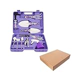 Tyoksiガーデニングツールキット 丈夫な鉢植え用ガーデン小型熊手屋外用シャベル剪定除草セット ガーデン用 (10点セット,パープル) [並行輸入品]