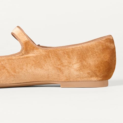 Image of Amazon Essentials Women's Velvet Mary Jane Ballet Flat with Buckle Strap