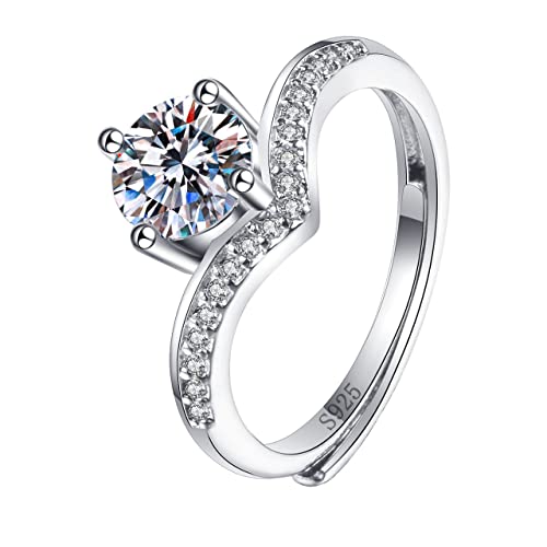 レディース リング 指輪 3ct ジルコニア CZダイヤモンド 女性 大粒 六本爪 サイズ調節可能 金属アレルギー対応 プレゼント 婚約 豪華 (王冠1ct)