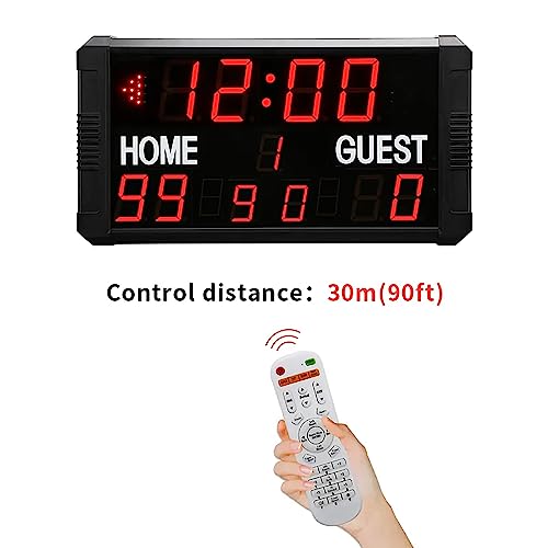 Cronómetro digital portátil para puntuación de baloncesto, con control remoto y 5 niveles de ajuste de brillo, para bádminton, tenis de mesa, voleibol, fútbol y tenis miniatura 3