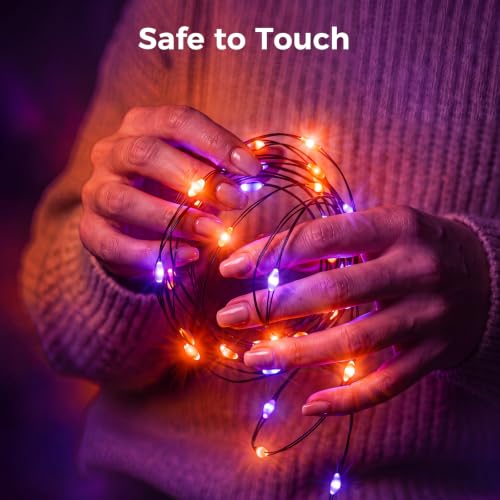 Brightown-Halloween-Fairy-Lights-Purple-Orange, 2Pack 16.4FT 50 LED Lights - image 6