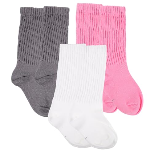 3pairs Boy Girl Cotton Mid-calf Socks Deep Breathable Comfortable Fit for Boys and Girls Ages Soft Warm for Cooler Weather