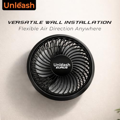 Image of Unleash Eurus 300 mm Wall Fan High Speed Heavy Duty | 12 Inch Wall Mounted Cabin Fan for Home, Kitchen & Living Room | Powerful Motor, Strong Airflow, Low Noise Wall Mount Fan (BLACK)