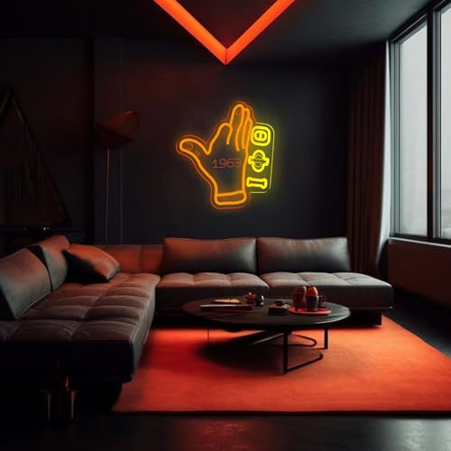 Image of Tiabuy Iota Fraternity Neon Signs 1963 for Wall Decor, Phi Theta Fraternity LED Lights Hand Signs for Brother Birthday Gifts, Party Decor,Paraphernalia Gifts