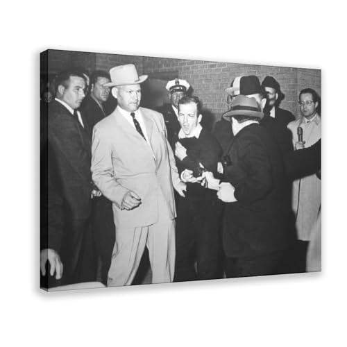 Toile Jack Ruby Shoots Lee Harvey Oswald Kennedy 30x45cm