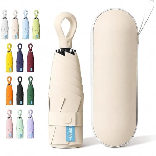 Image of Owme UV Umbrella for Women, Mini Folding Portable 2-Fold Umbrellas | Manually Open & Close for Rain and Sun Protection, Anti-Slip Handle | Windproof Umbrlla | Chata for Rain for Men -