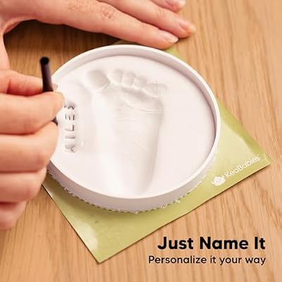Baby Hand and Footprint Kit Girls, Boys - Personalized Babys First Christmas Ornament Kit, Newborn Gifts for New Mom, Cute Shower Gifts for Mother's Day, Easy to Use Handprint Ornaments (Glaze Finish)