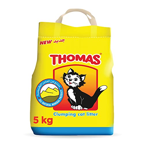 Thomas Cat Litter Natural Minerals Litter Sand This Cat Litter Clumping and Highly Absorbent Nature Will Ensure Your Cat Will Come Back to its Cat Litter Box with Comfort Bag of 5kg