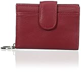 Buxton Hudson Pik-Me-Up Tab Card Case, Dark Red, One Size