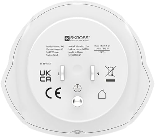 Miniatura 4 de Skross World to USA - Adaptador de viaje para país, color blanco