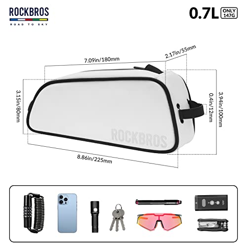 ROCKBROS Road to Sky Bicycle Frame Bag Top Tube Bag Waterproof 0.7L Reflective for Front Frame for MTB/Road Bike/Gravel Bike - Image 2