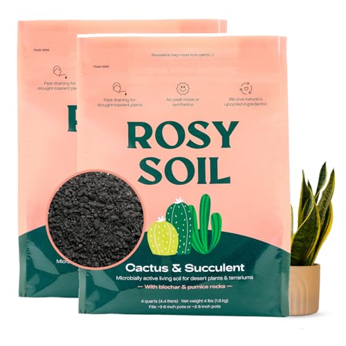 Rosy Soil Cactus & Succulent Potting Mix 4 Quarts Pack of 2